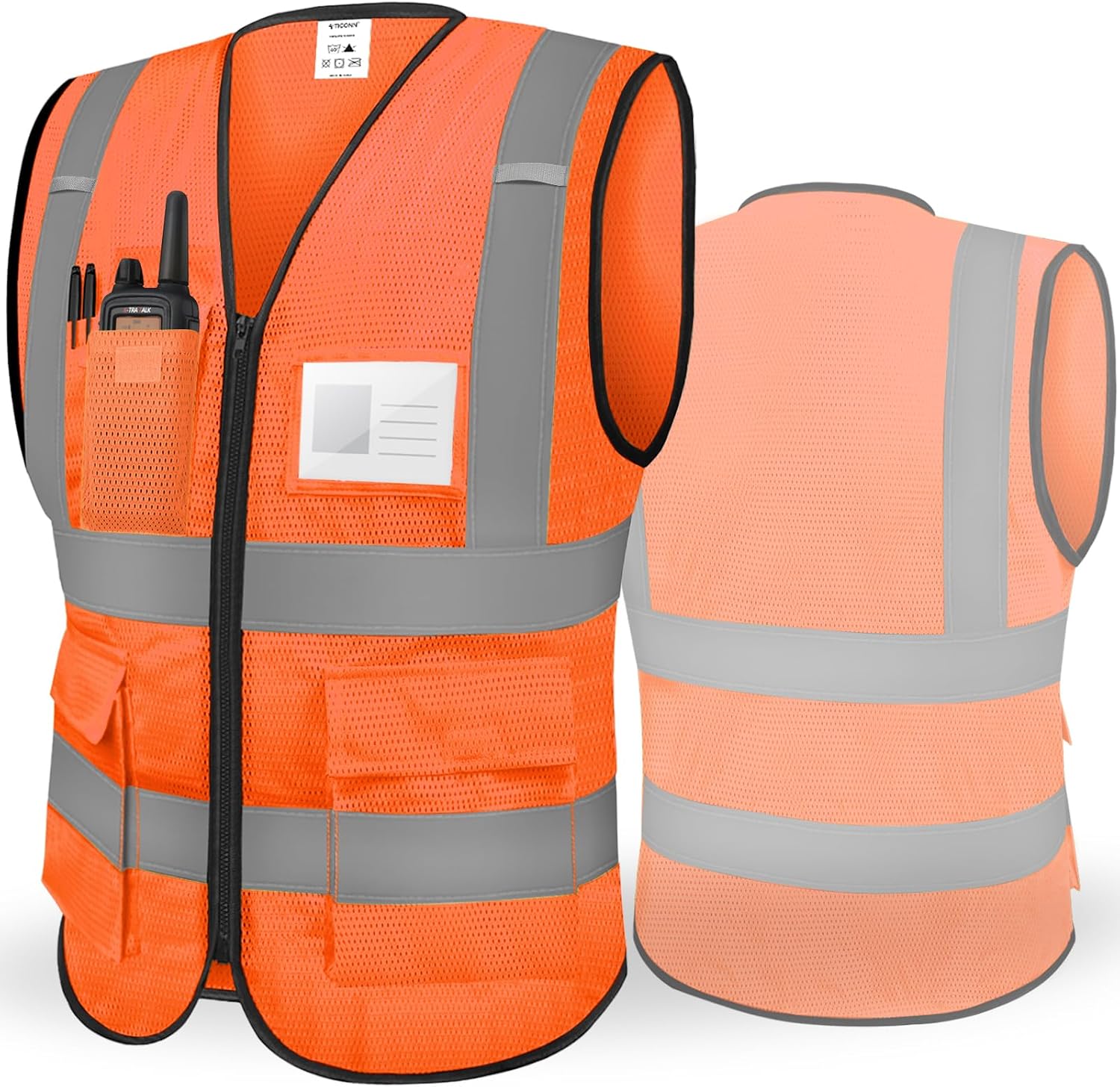 Detalle de TICONN High Visibility Reflective Safety Vest, ANSI Class 2 with 360° Strips