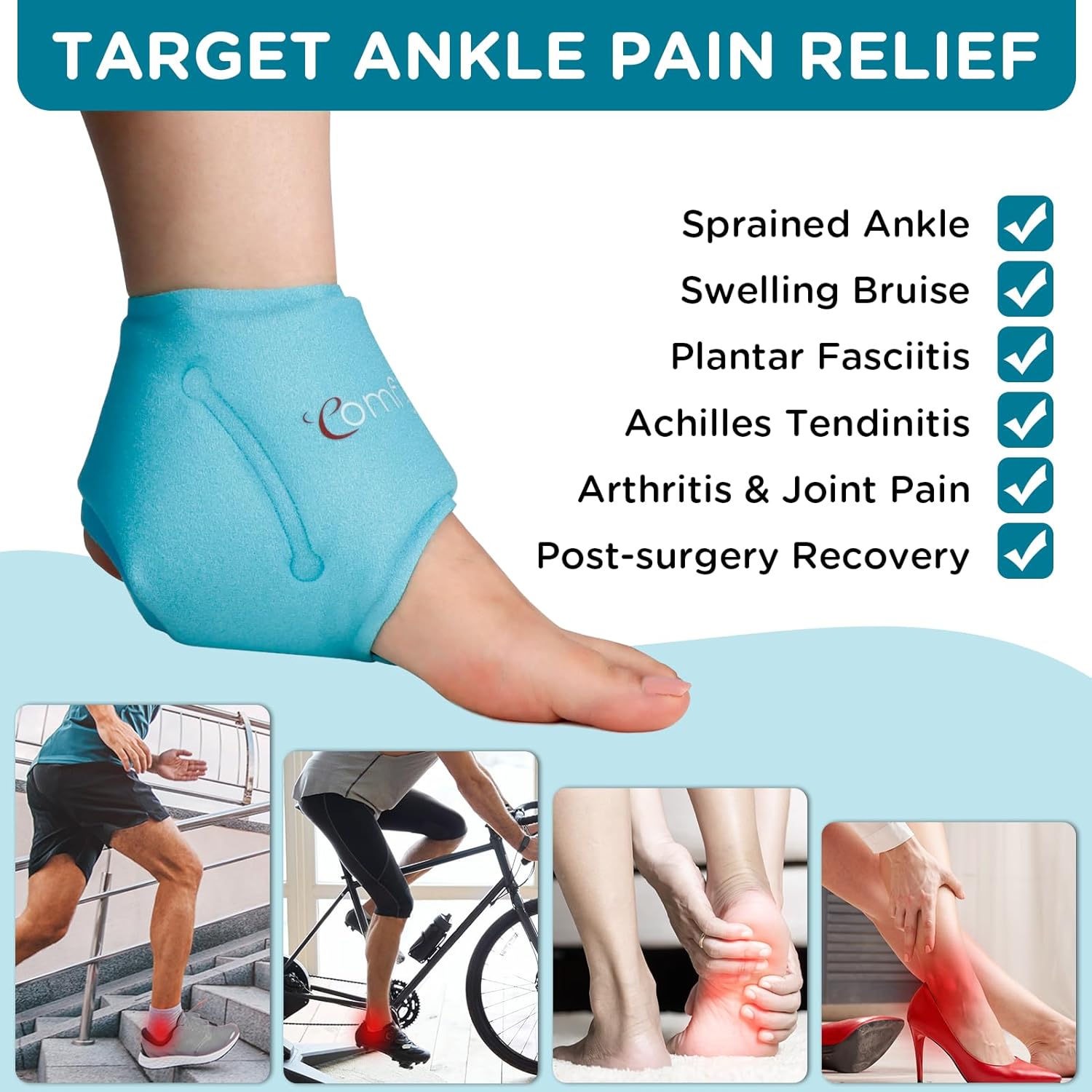Detalle 2 de Comfytemp Ankle Ice Pack Wrap 2-Pack ❄️🦶