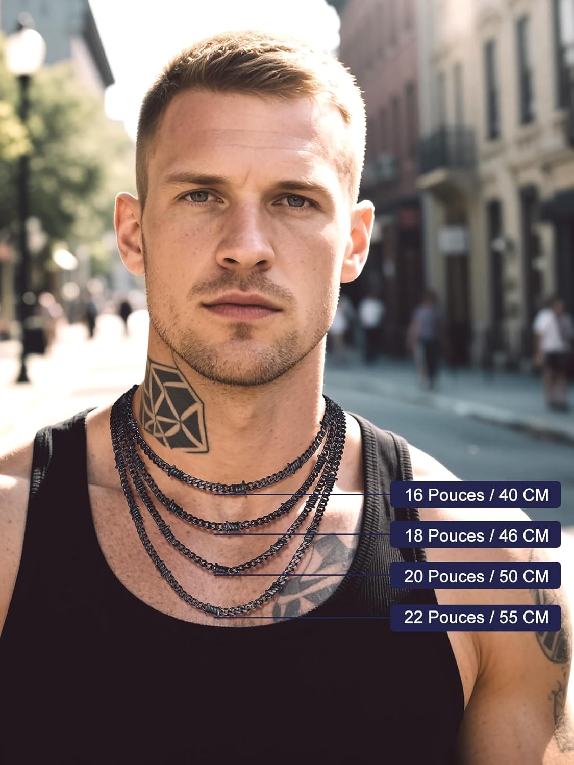Detalle de Bandmax Chaîne Homme Acier Inoxydable Épines — Chaîne Cubaine Gothique 5 mm (40/45/50/55 cm) avec fermoir mousqueton