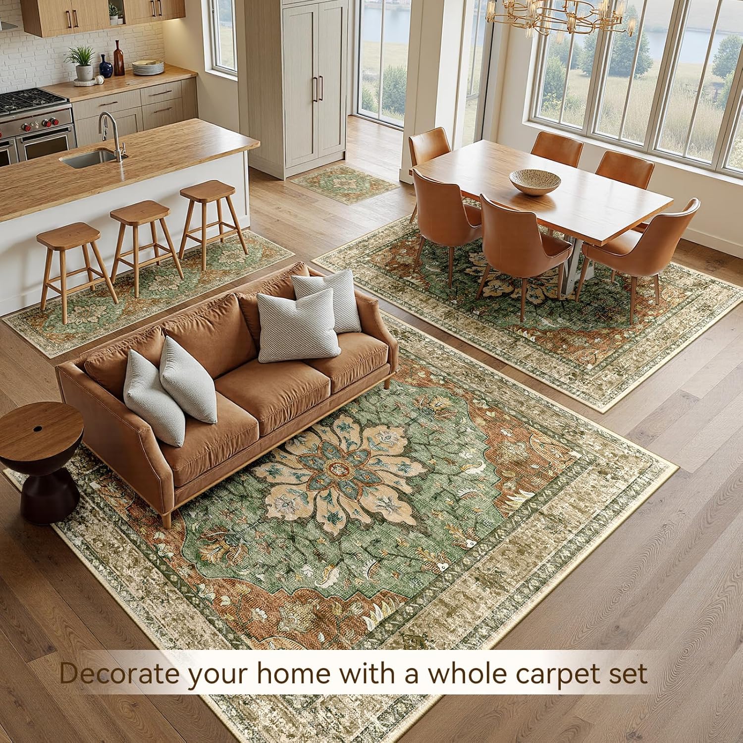 Thumbnail 3 de RELEANY 9x12 Floral Rug