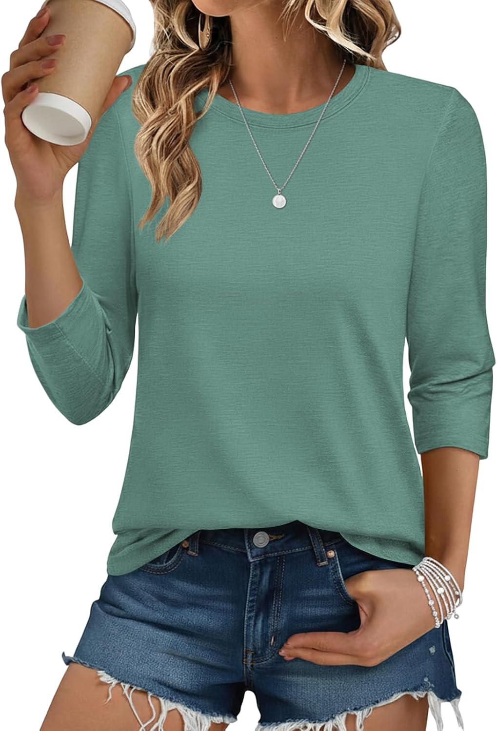 Detalle de Cuptacc Langarmshirt Damen 3/4-Ärmel