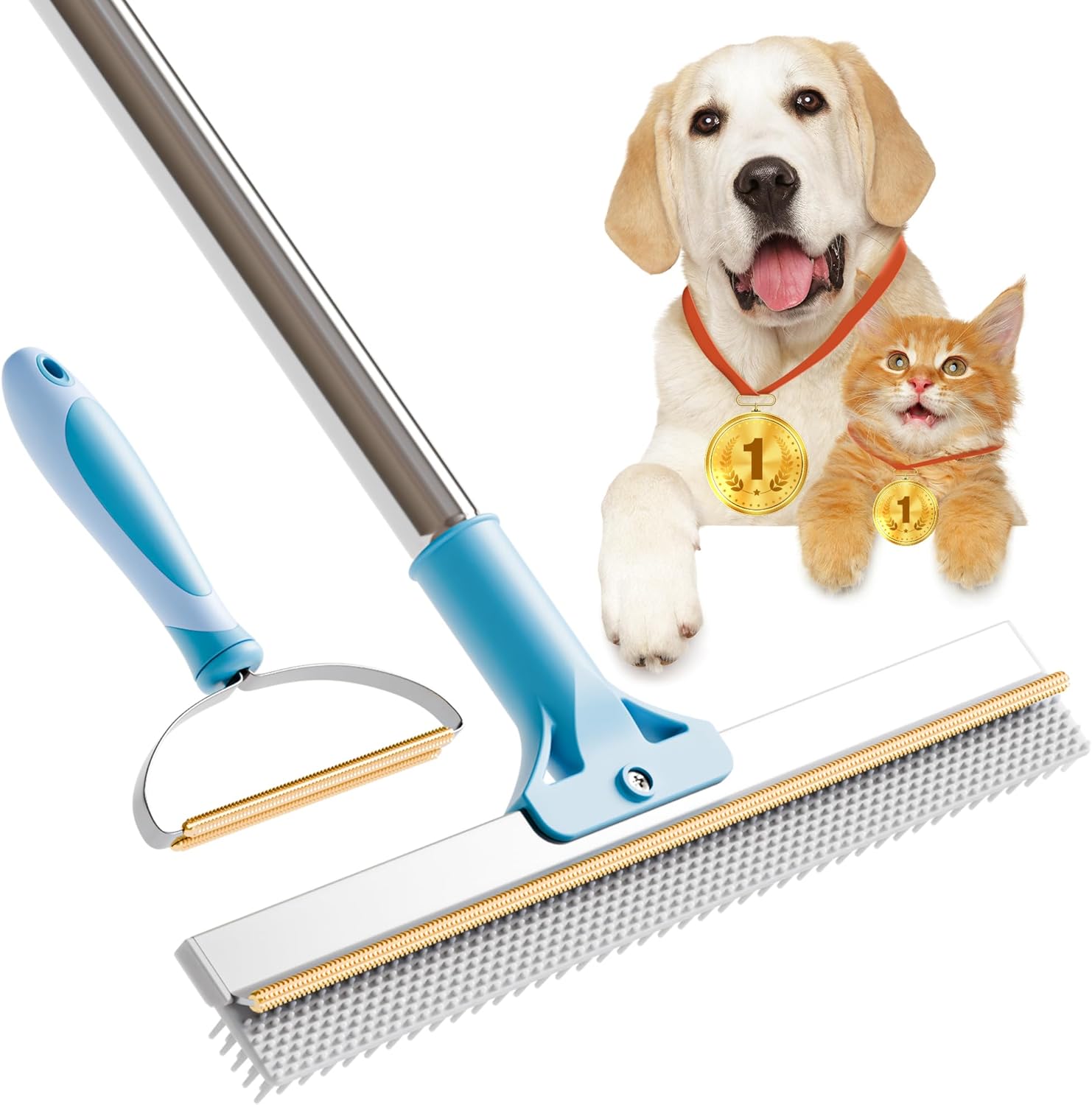 WhiffleTails Pet Hair Remover Carpet Scraper – 2 Piece Set