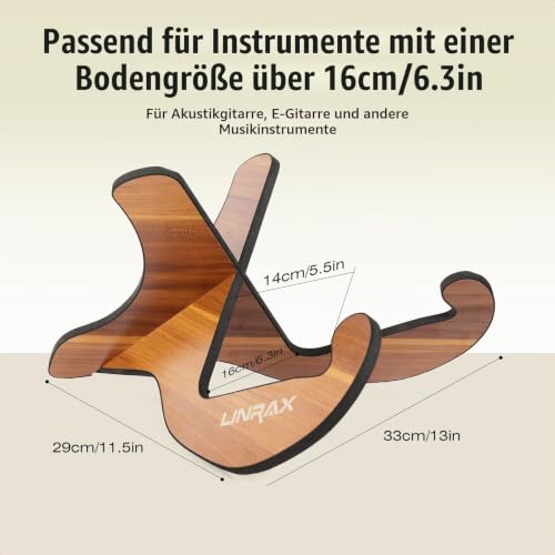 Thumbnail 1 de LINRAX GS1 Gitarrenständer – Universeller X-Rahmen Holzständer mit sanftem Gummi