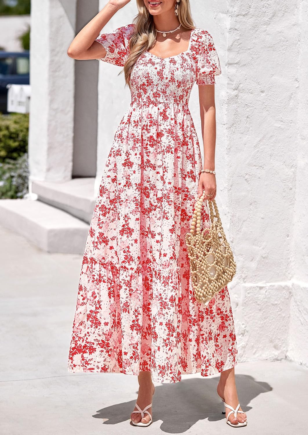 Thumbnail 6 de PRETTYGARDEN Women's Floral Boho Maxi Dress with Smocked Eyelet - 2026 Summer