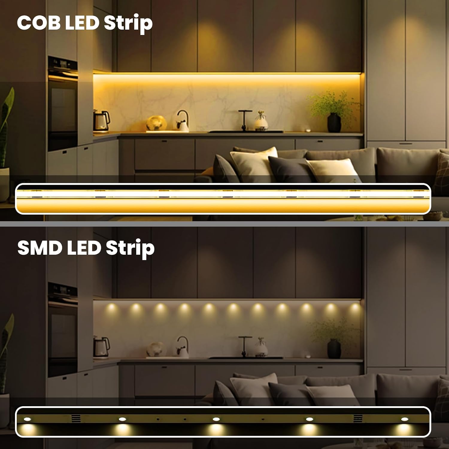 Thumbnail 2 de ACELUMO App Steuerung COB LED Streifen 5 m (dimmbar, Timer, 2700K Warmweiß)