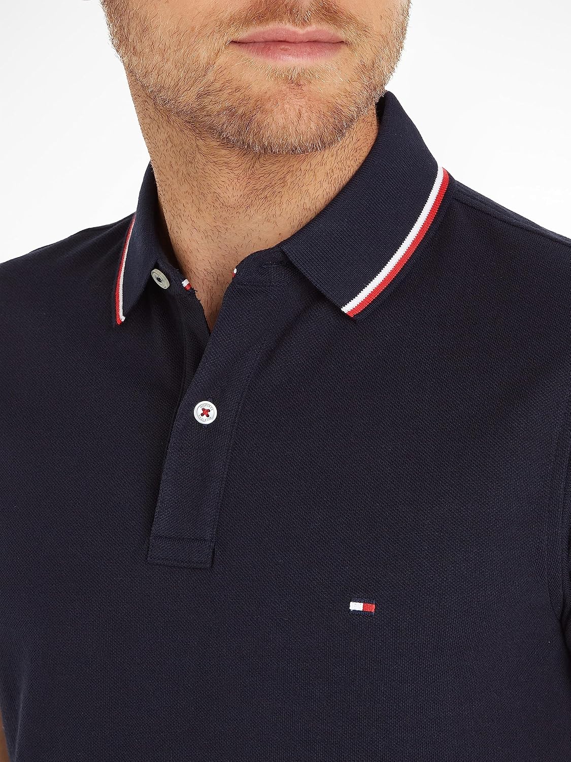 Detalle de Tommy Hilfiger Men's Core Tommy Tipped Slim Polo Mw0mw13080 S/S Polo