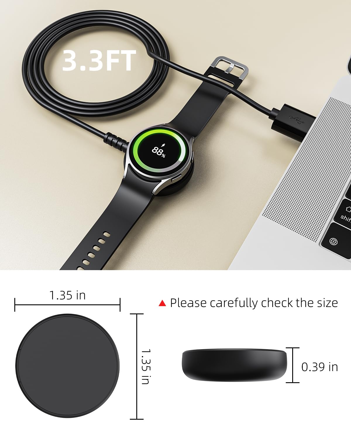 Thumbnail 6 de Autallgee 2-Pack Watch Charger 3.3FT