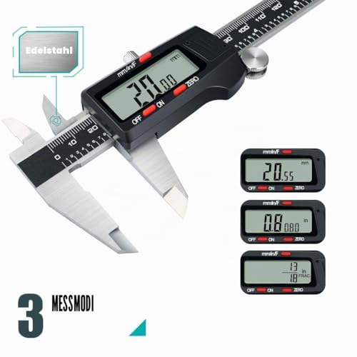 Thumbnail 3 de Kynup Messschieber Digital 150 mm – LCD-Digitalschieber mit 0–150 mm, Edelstahl, automatischer Abschaltung