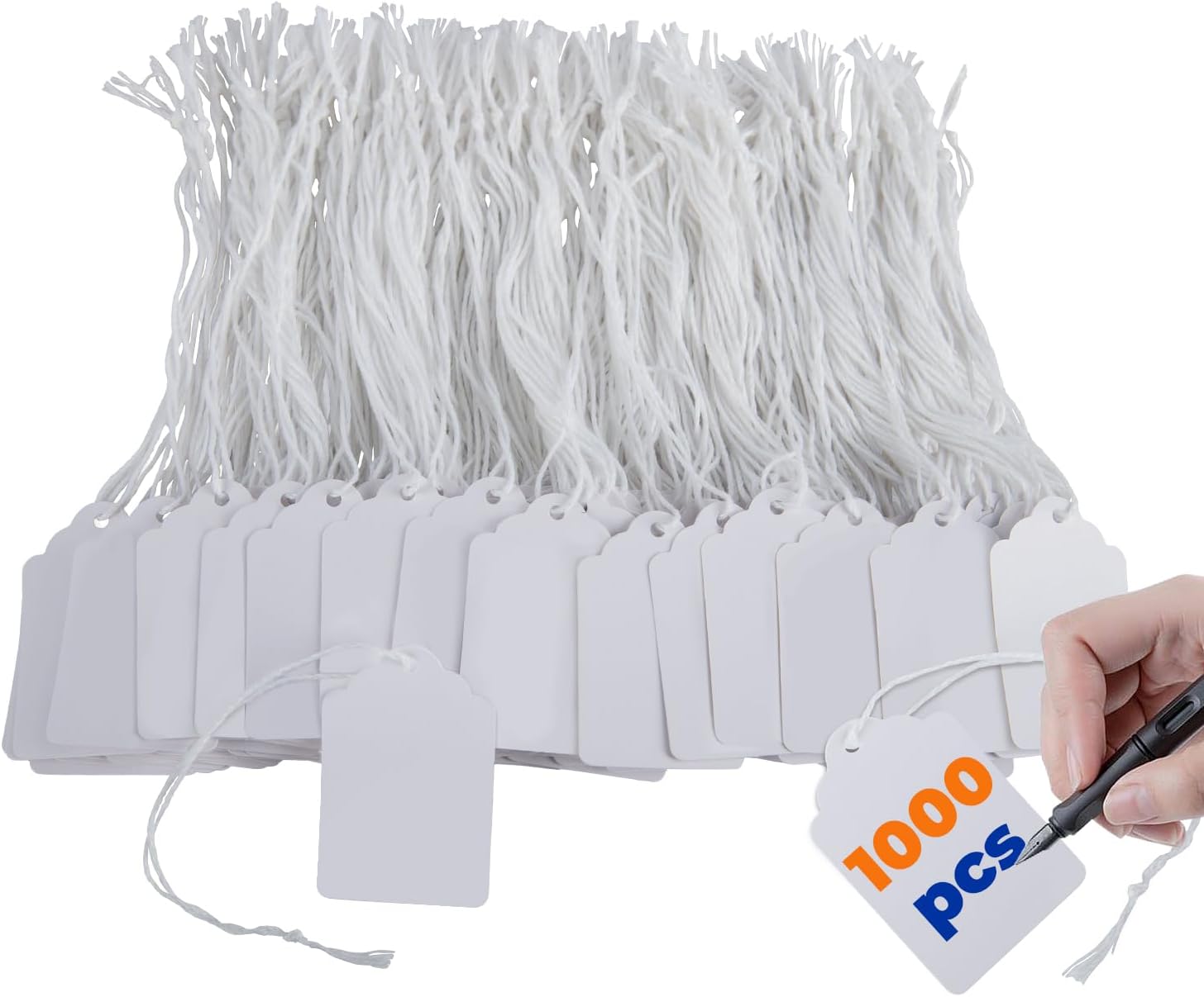 Detalle de Brothersbox SMT-001 Price Tags, 1,000 Pre-Strung Writable Tags, 1 3/8 x 2 1/8 in
