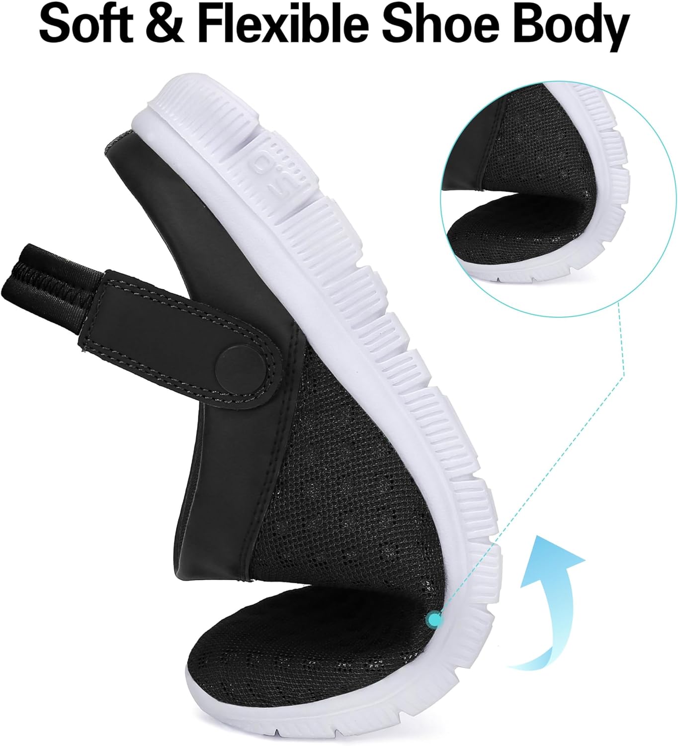 Detalle de SAGUARO Unisex Clogs Sommer Hausschuhe – Leicht, atmungsaktiv, Schwarz, Größen 36–48