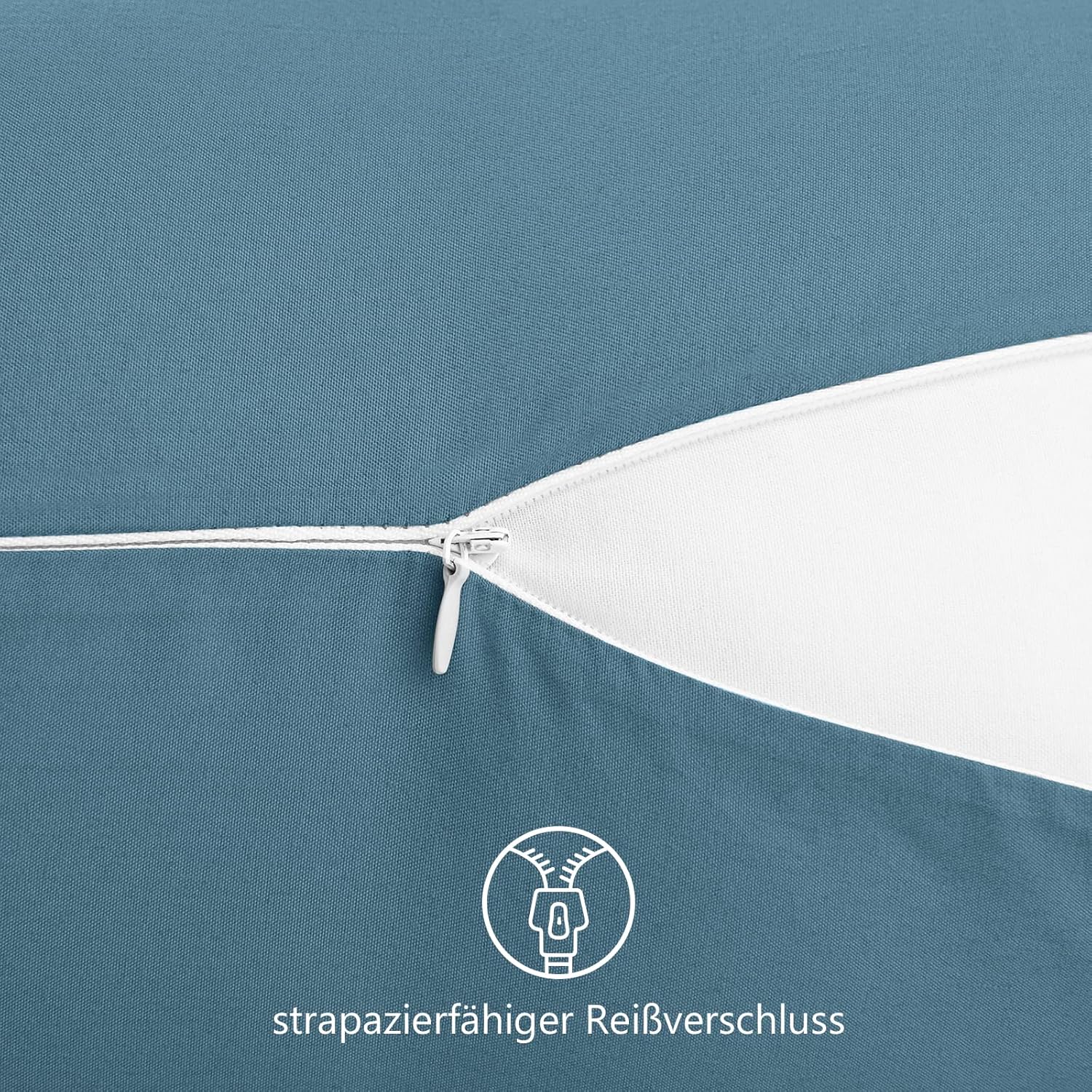 Thumbnail 2 de REDKEY Kissenbezug 80x80 cm im 2er-Set mit Reißverschluss (Aqua blau) – gebürstete Mikrofaser