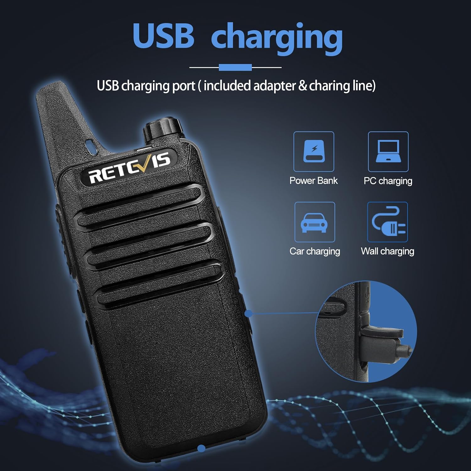 Thumbnail 2 de Retevis RT22 Walkie Talkies 2 Pack