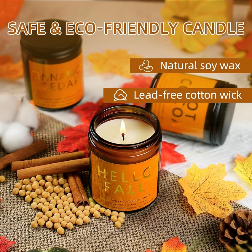 Detalle 2 de Hello Fall Soy Candles Set 7oz × 6 Pack 🕯