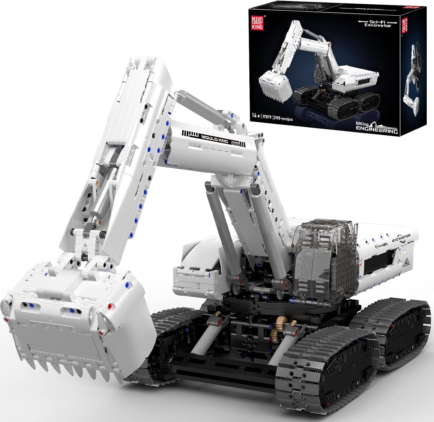 Detalle de Mould King 17079 Technik Excavator: App-Enabled Remote-Controlled 3195-Piece Construction Kit