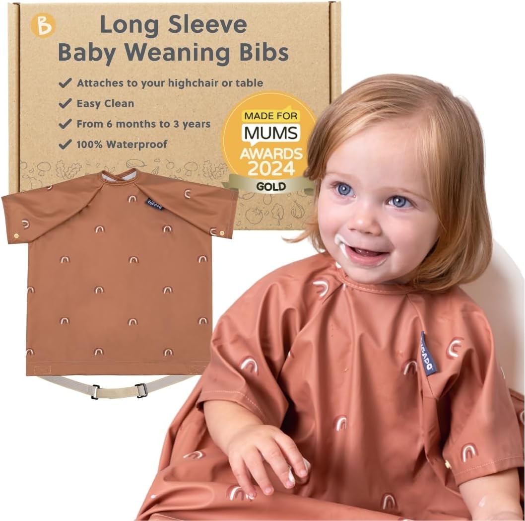 Detalle de BIBaDO Short Sleeve Baby Bibs for Babies & Toddlers (6–36 Months) – Coverall, Waterproof & Machine Washable