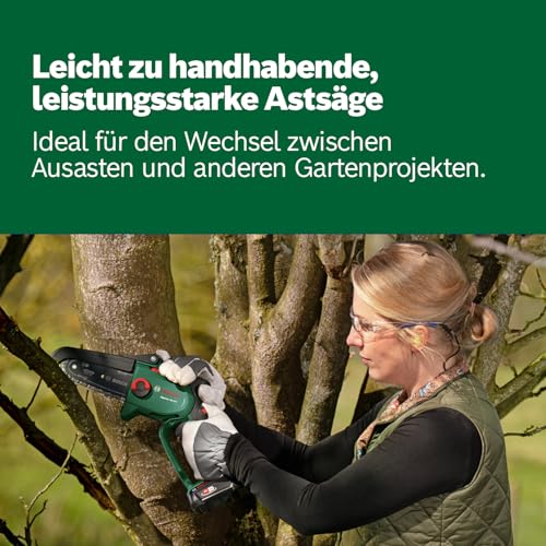 Detalle de Bosch EasyChain 18V-15-7 kompakte Mini-Kettensäge (ohne Akku/Ladegerät)