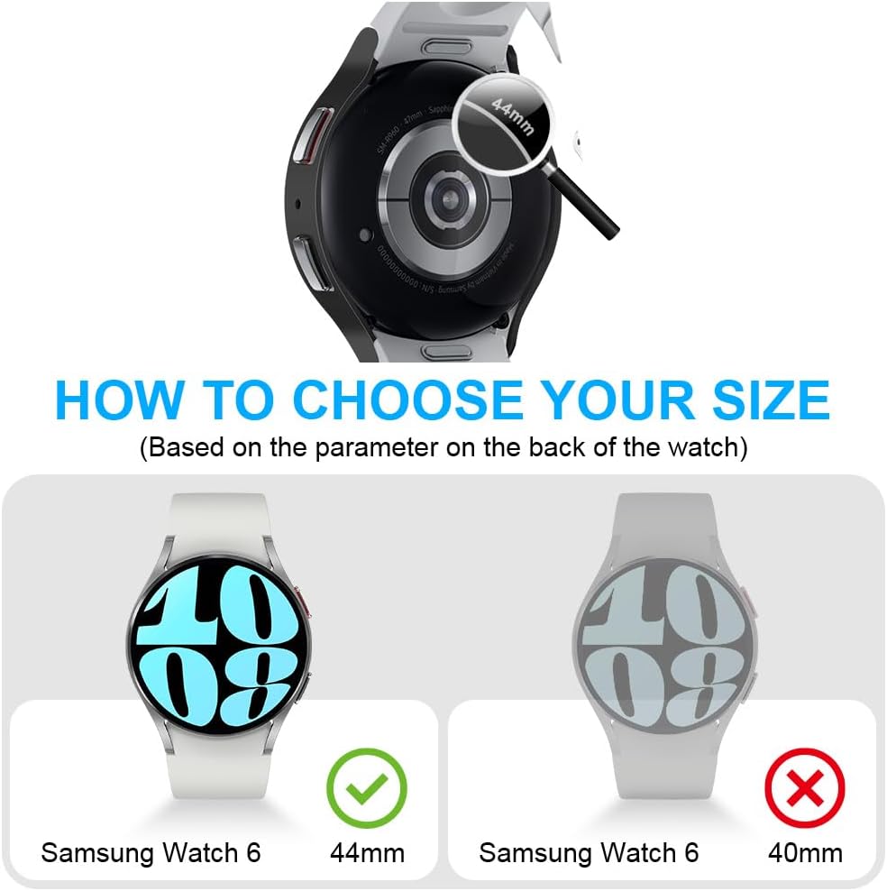 Thumbnail 1 de OFFCUP Case with Screen Protector for Samsung Galaxy Watch 6 (44mm) – 2 Pack in Black
