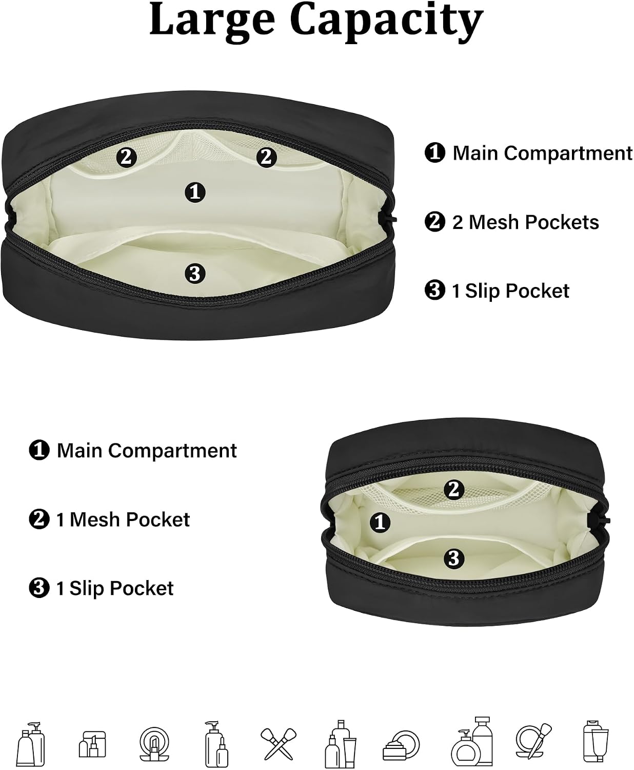 Thumbnail 2 de oscaurt Large Makeup Bag Toiletry Bag Set: A Practical Travel Companion with Smart Compartments