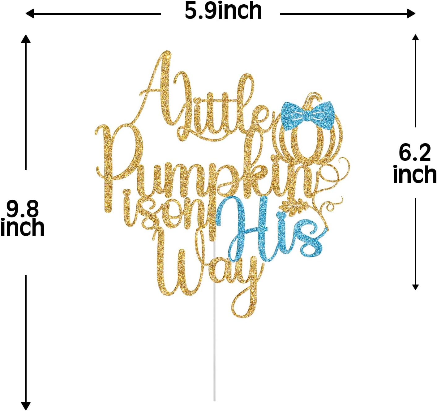 Thumbnail 6 de Cake Topper, Gold and Blue Glitter