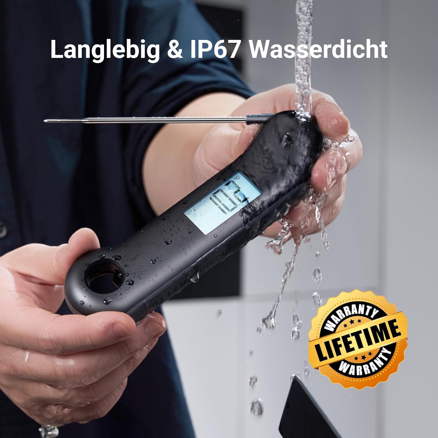 Thumbnail 4 de ThermoMaven F1 Turbo – Digitales Fleischthermometer mit 0,5 s Sofortanzeige, IP67, Magnet‑Halterung und integrierter Flaschenöffner