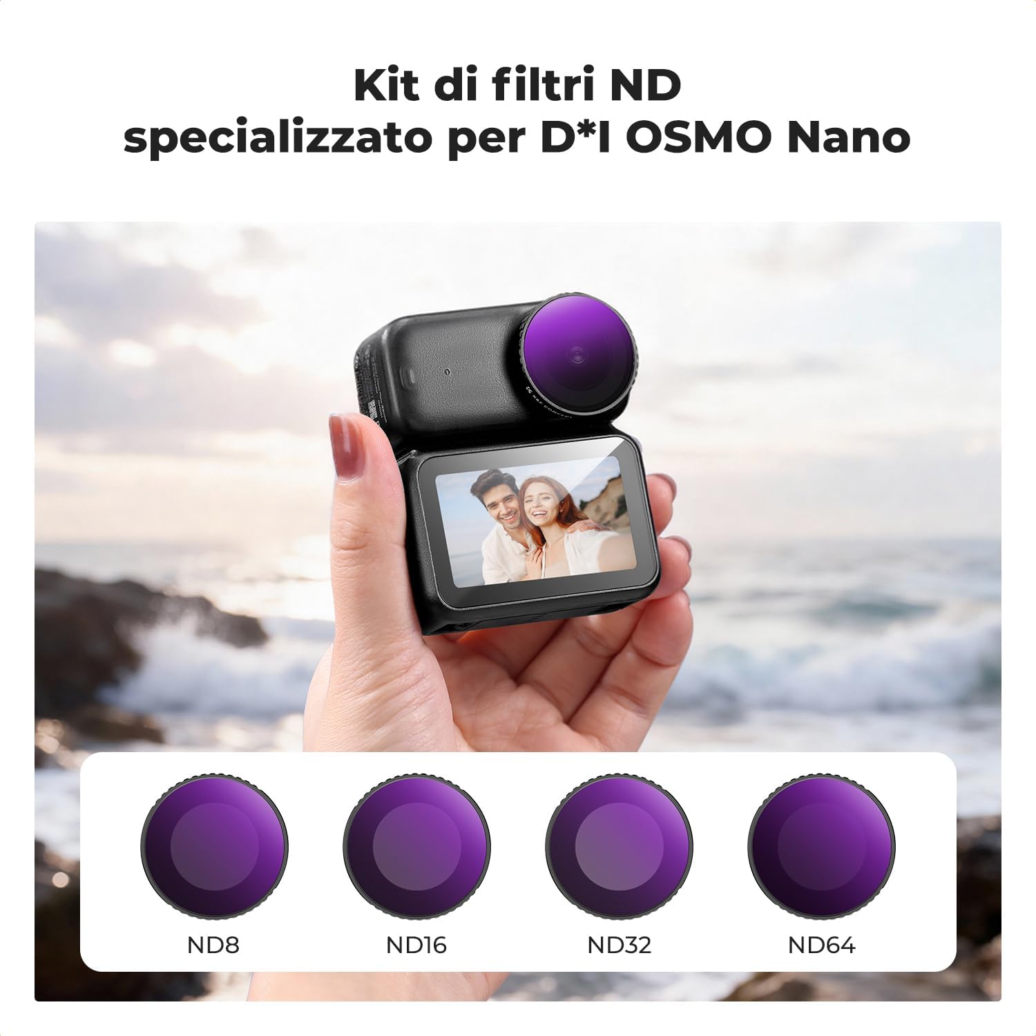 Thumbnail 1 de K&F CONCEPT Set Filtri ND per DJI Osmo Nano – 4 pezzi ND8/ND16/ND32/ND64 in vetro ottico HD