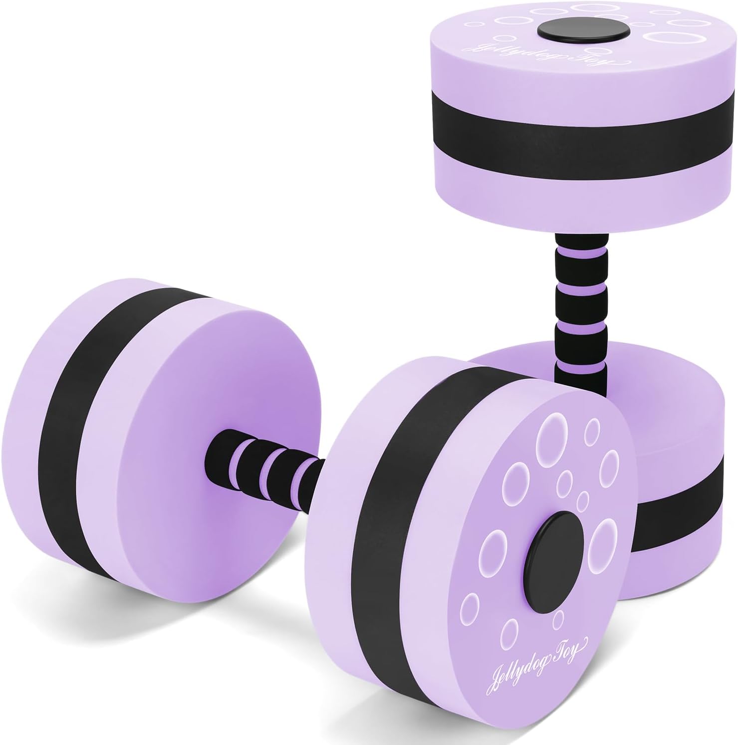 Detalle de Jellydog Aquatic Exercise Dumbbells (2-Pack) – EVA Foam Water Ring Dumbbells for Pool Fitness