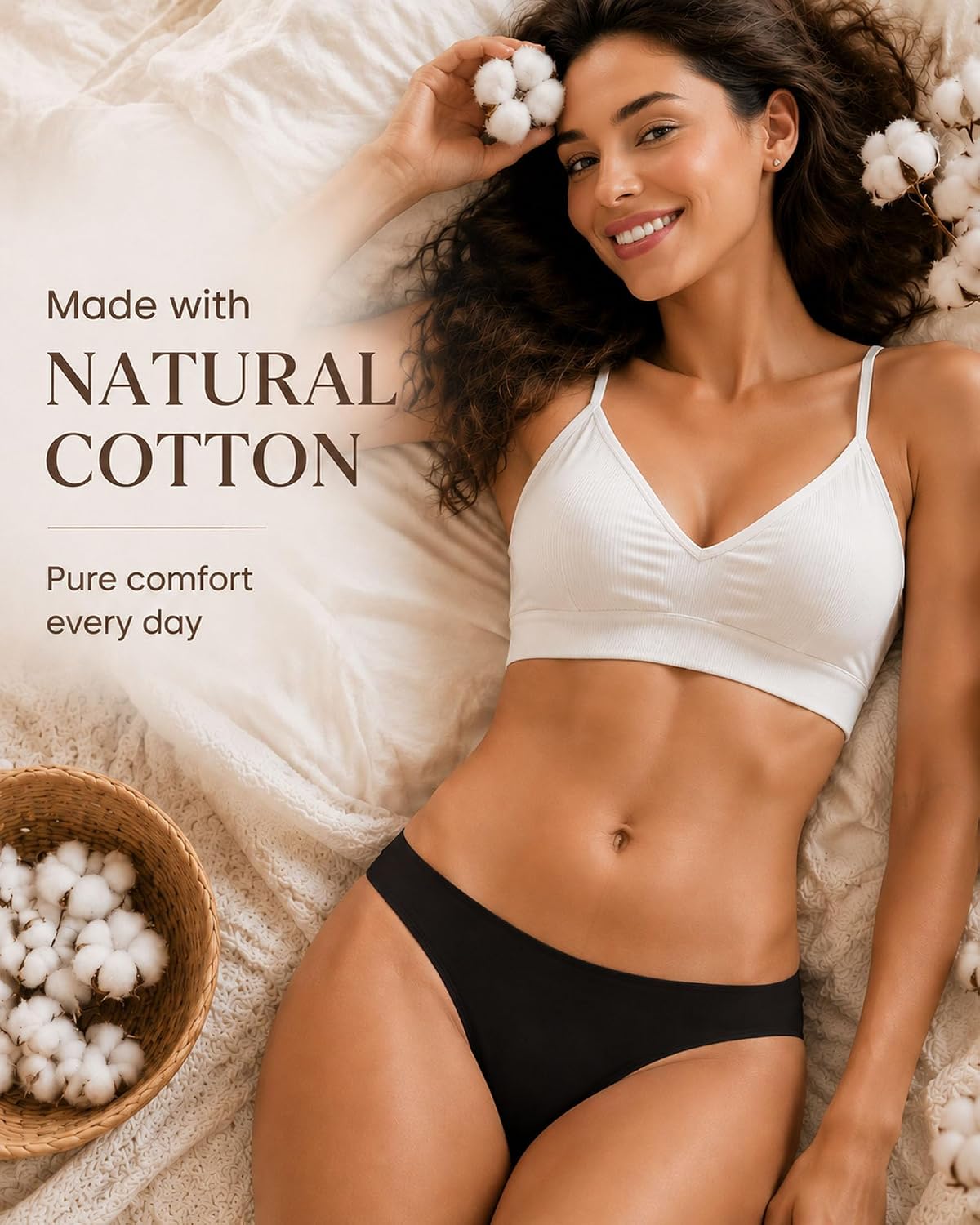 Detalle de READY TO LOVE Cotton Thongs for Women, Low-Rise Underwear