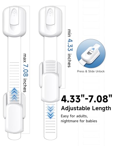 Detalle de Infinno Cabinet Locks for Baby Proofing (12 Pack) – Safe, Tool-Free Child Cabinet Latches