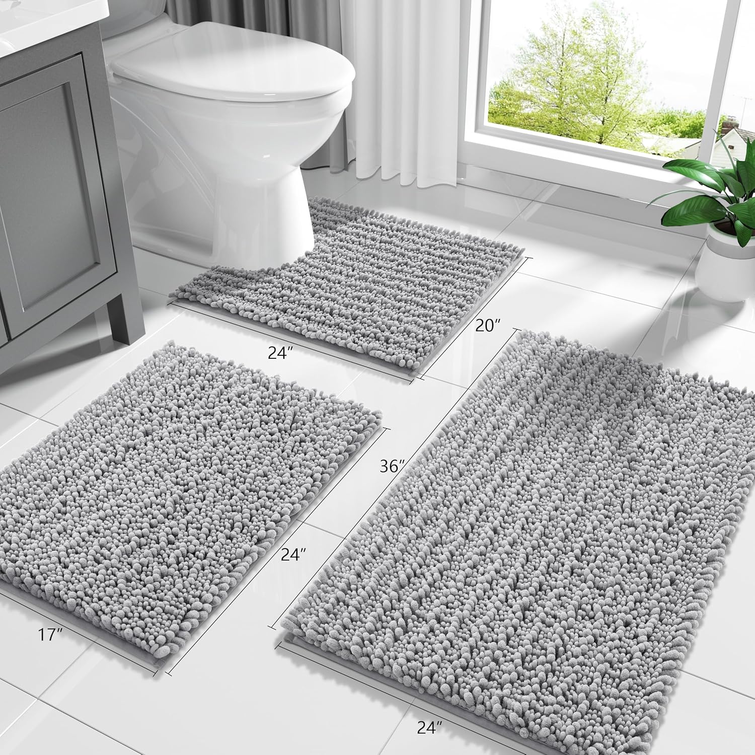 Thumbnail 5 de Yimobra 32x20 Inch Chenille Bath Mat, Non-Slip