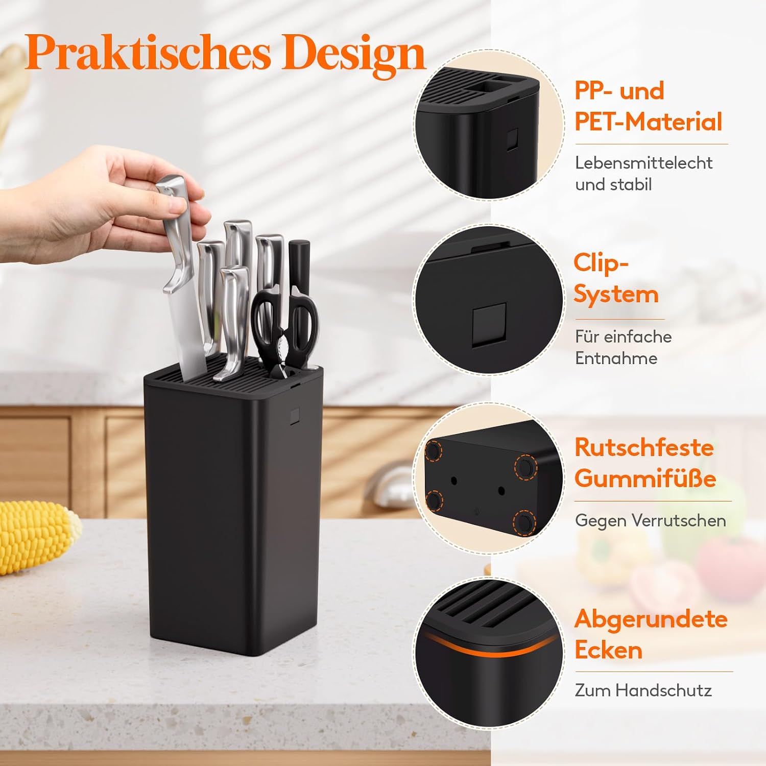 Thumbnail 6 de Lifewit Messerblock ohne Messer – kompakter Messerhalter mit Platz für bis zu 15 Klingen