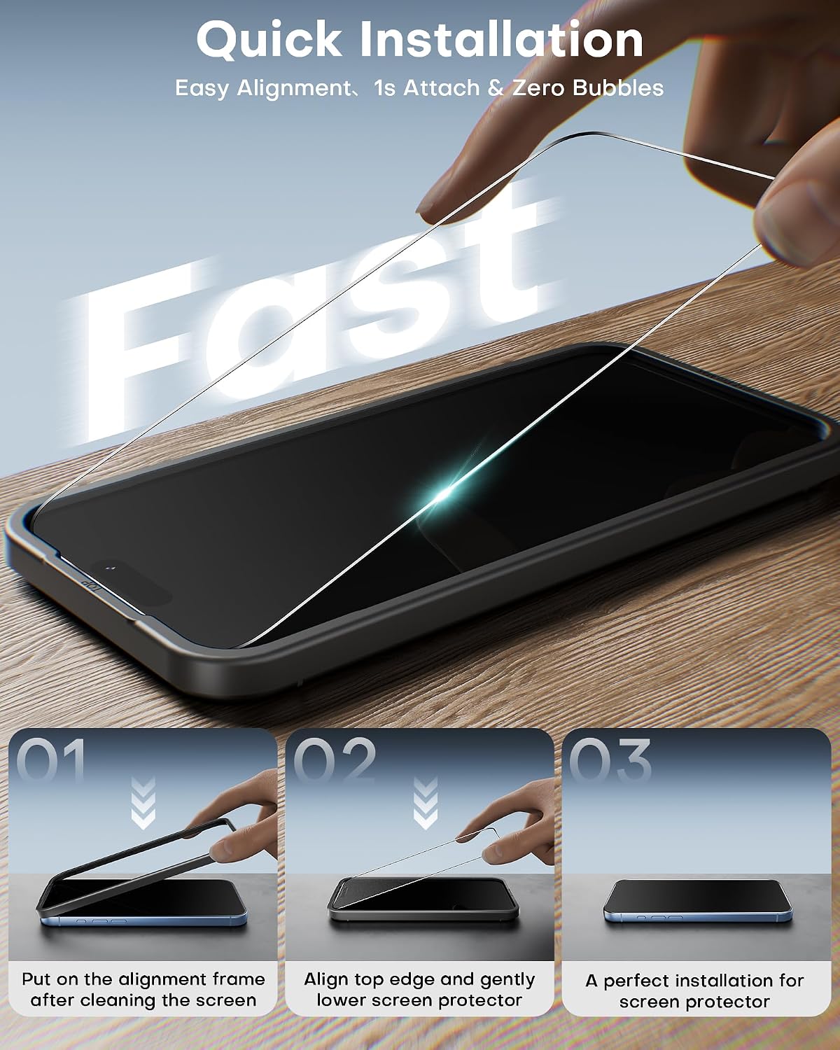 Detalle 2 de OMOTON Panzer für iPhone 17, 3+3 Stk.