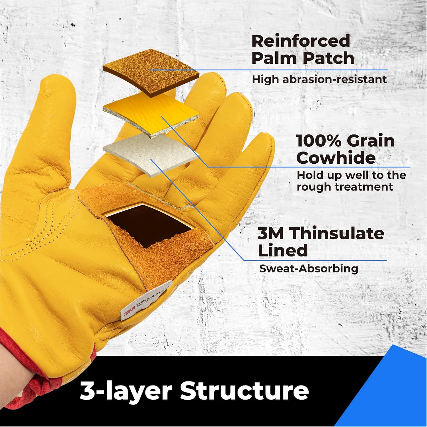 Thumbnail 4 de Toolant Winter Leather Work Gloves
