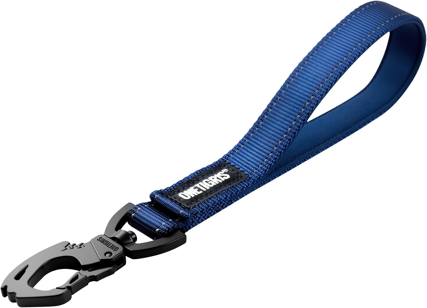 OneTigris Bolt Laisse Courte pour Chien 30 cm avec Clip Métallique et Rembourrage — Nylon Réfléchissant