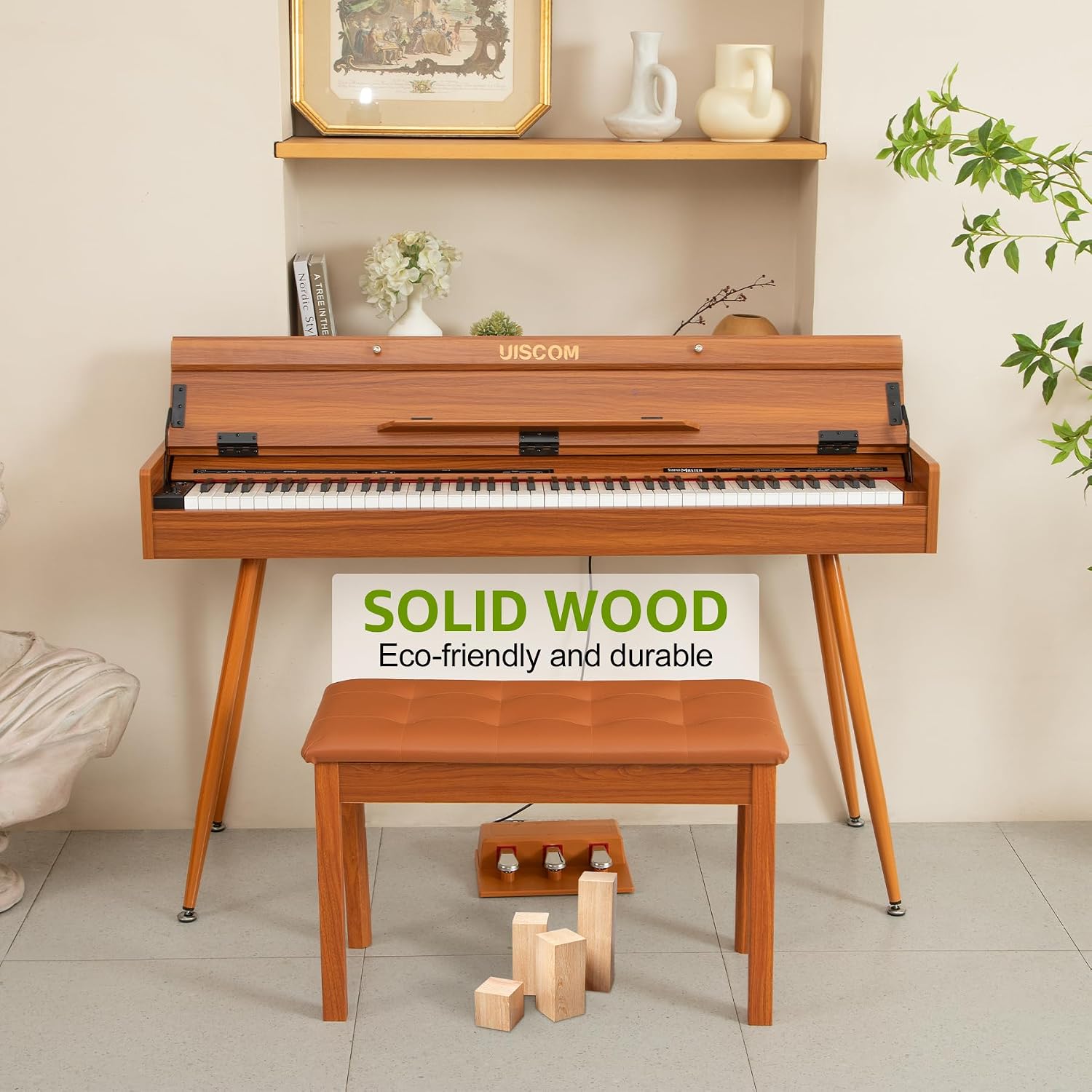 Thumbnail 6 de UISCOM U-BC001BR Duet Piano Bench with Padded Seat and Storage