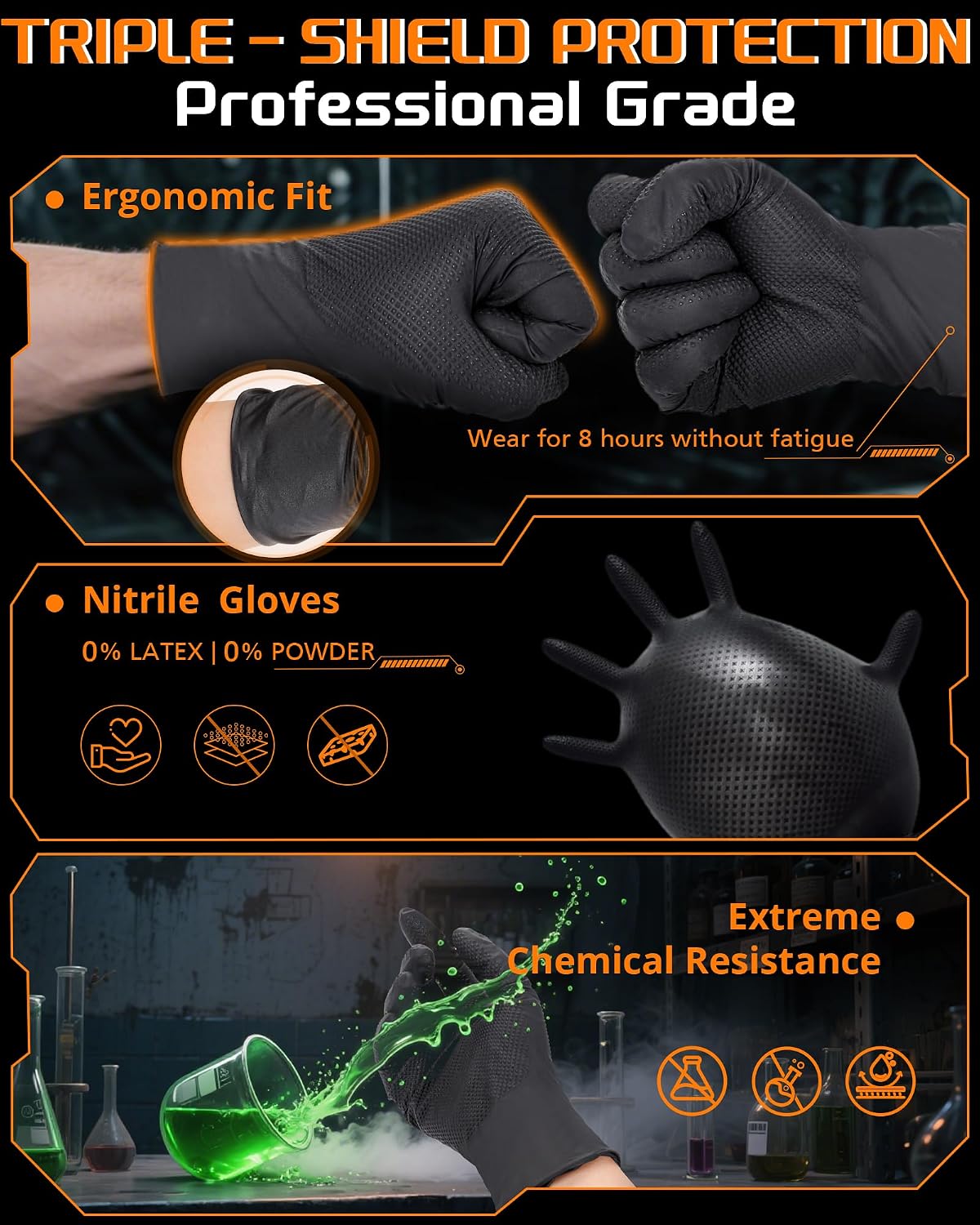 Detalle 1 de WCY Disposable Nitrile Gloves, 9 mil