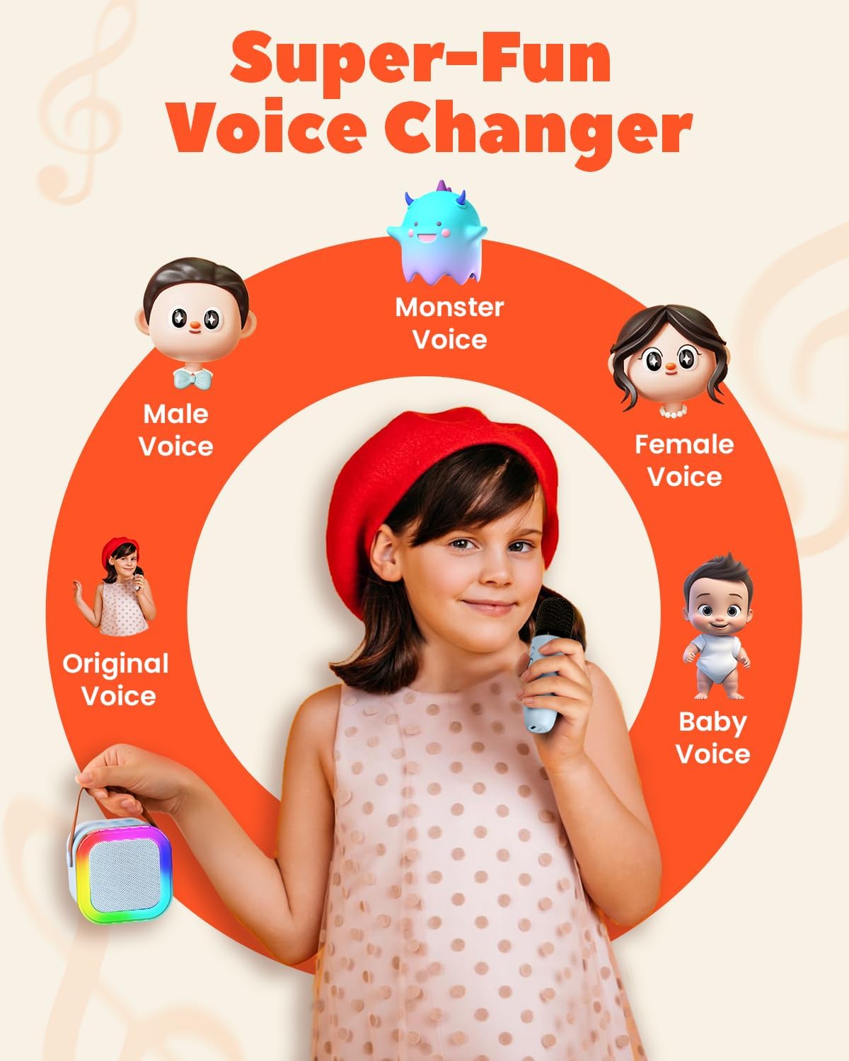 Thumbnail 3 de Kids Karaoke Machine 2 Mic: Portable Bluetooth Karaoke Speaker for Ages 3–12