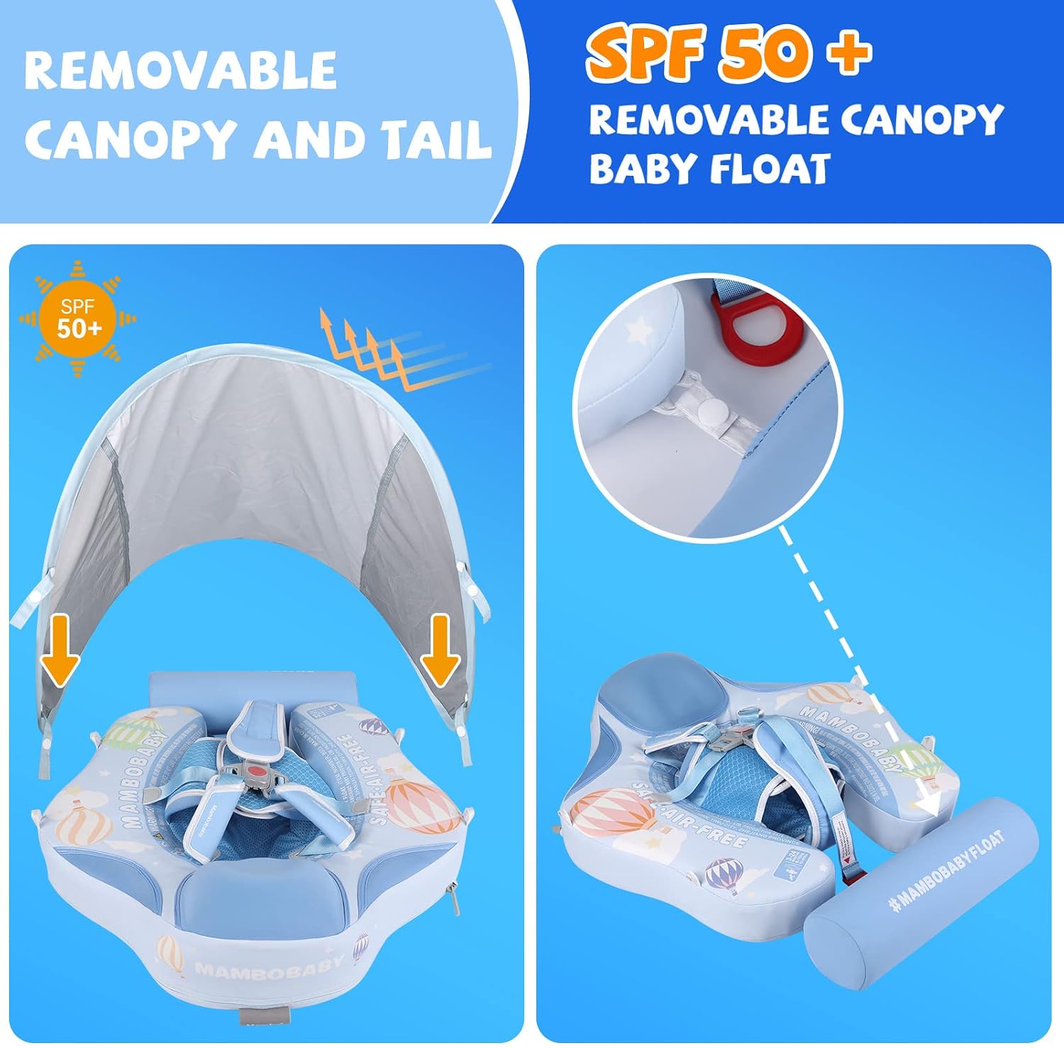 Thumbnail 2 de GENTEACO Mambobaby baby swim float with canopy (non-inflatable) for 3–24 months