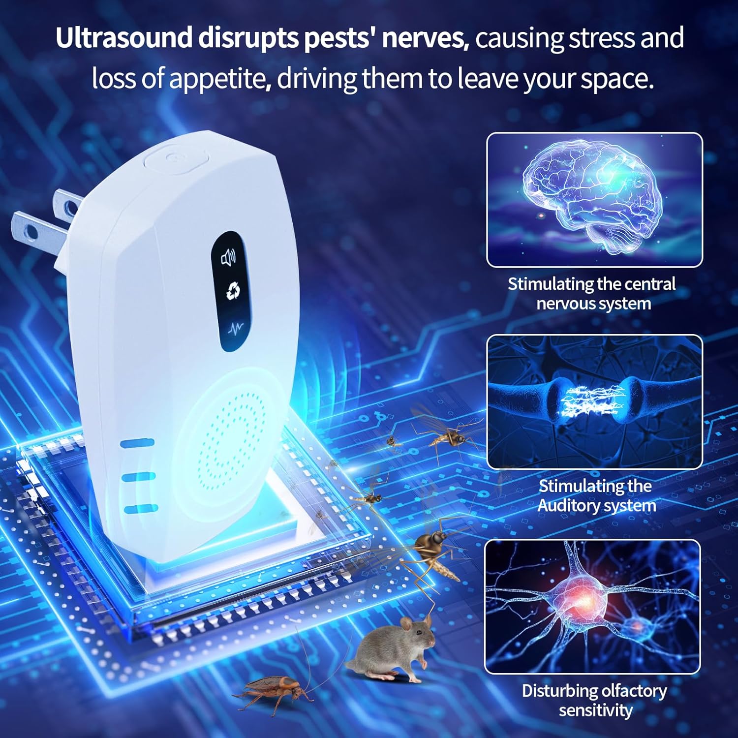 Thumbnail 6 de 2026 Cvtayn Upgraded Ultrasonic Pest Repellent Indoor Plug-in — 6-Pack