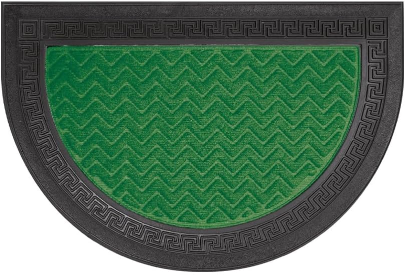 Thumbnail 2 de OLIVO.shop GRECA Zerbino Mezzaluna Esterno in Gomma e Moquette – 40x60 cm, Verde
