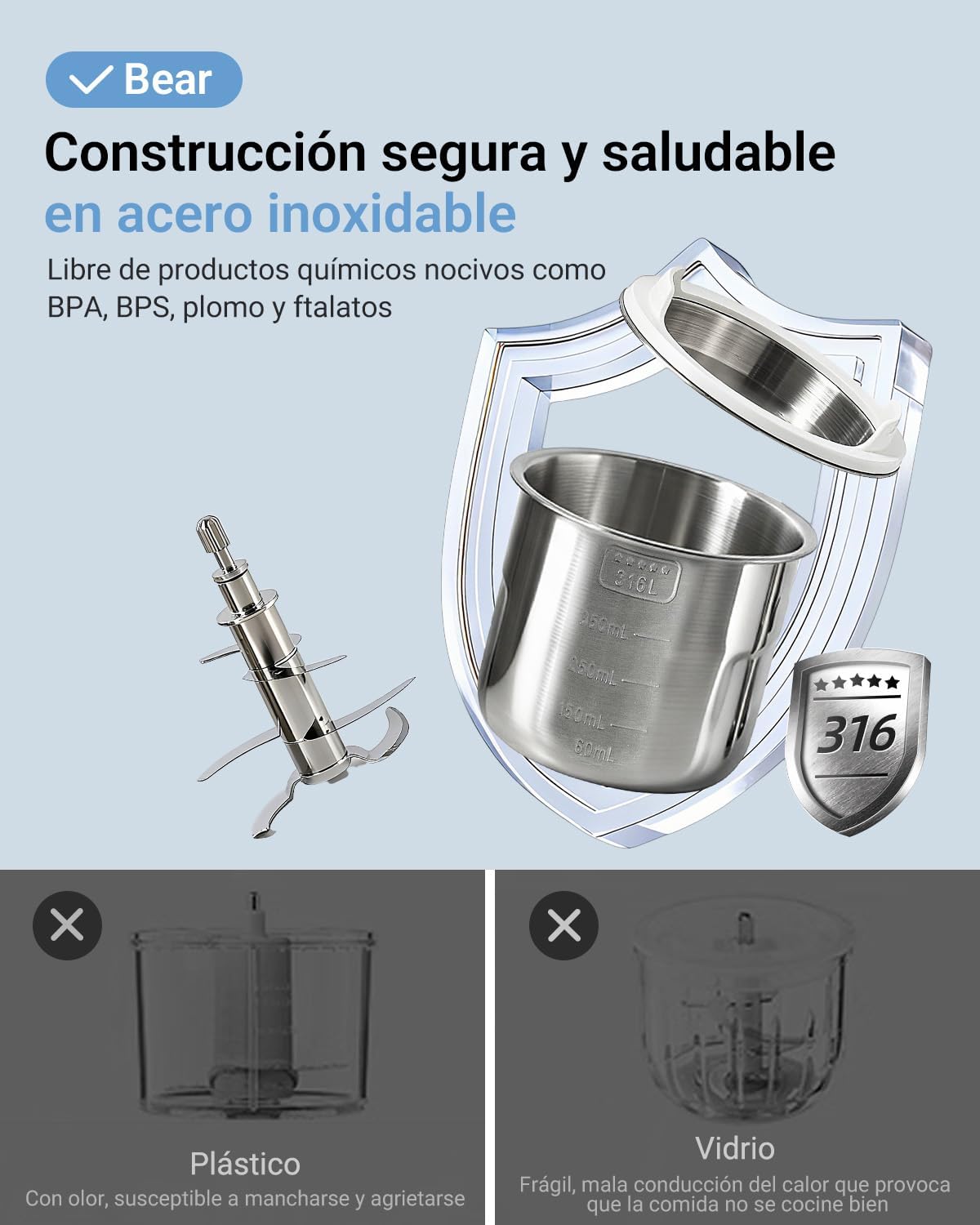 Thumbnail 2 de Bear NutriEase AllStage robot cocina 17x17x23,4 cm