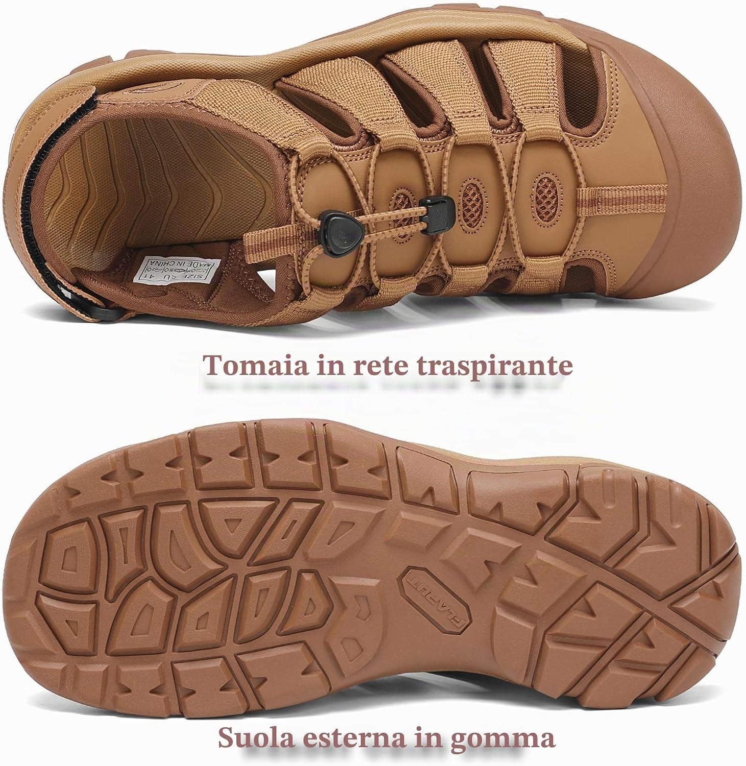 Detalle de FLARUT Sandali Uomo Estivi All'Aperto: Sandali Trekking Leggeri con Punta Protettiva