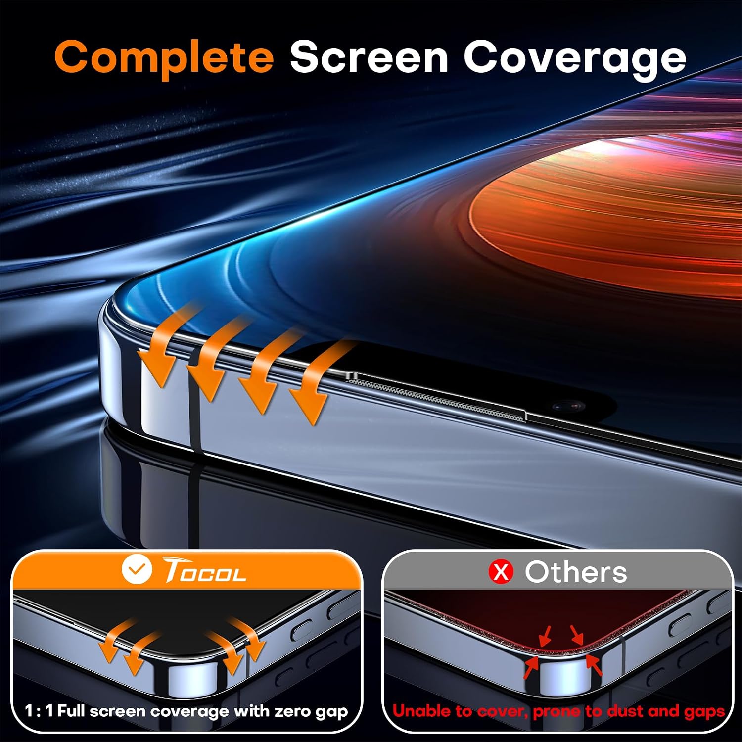 Thumbnail 5 de TOCOL iPhone 13 Pro Max Screen Protector 2-Pack