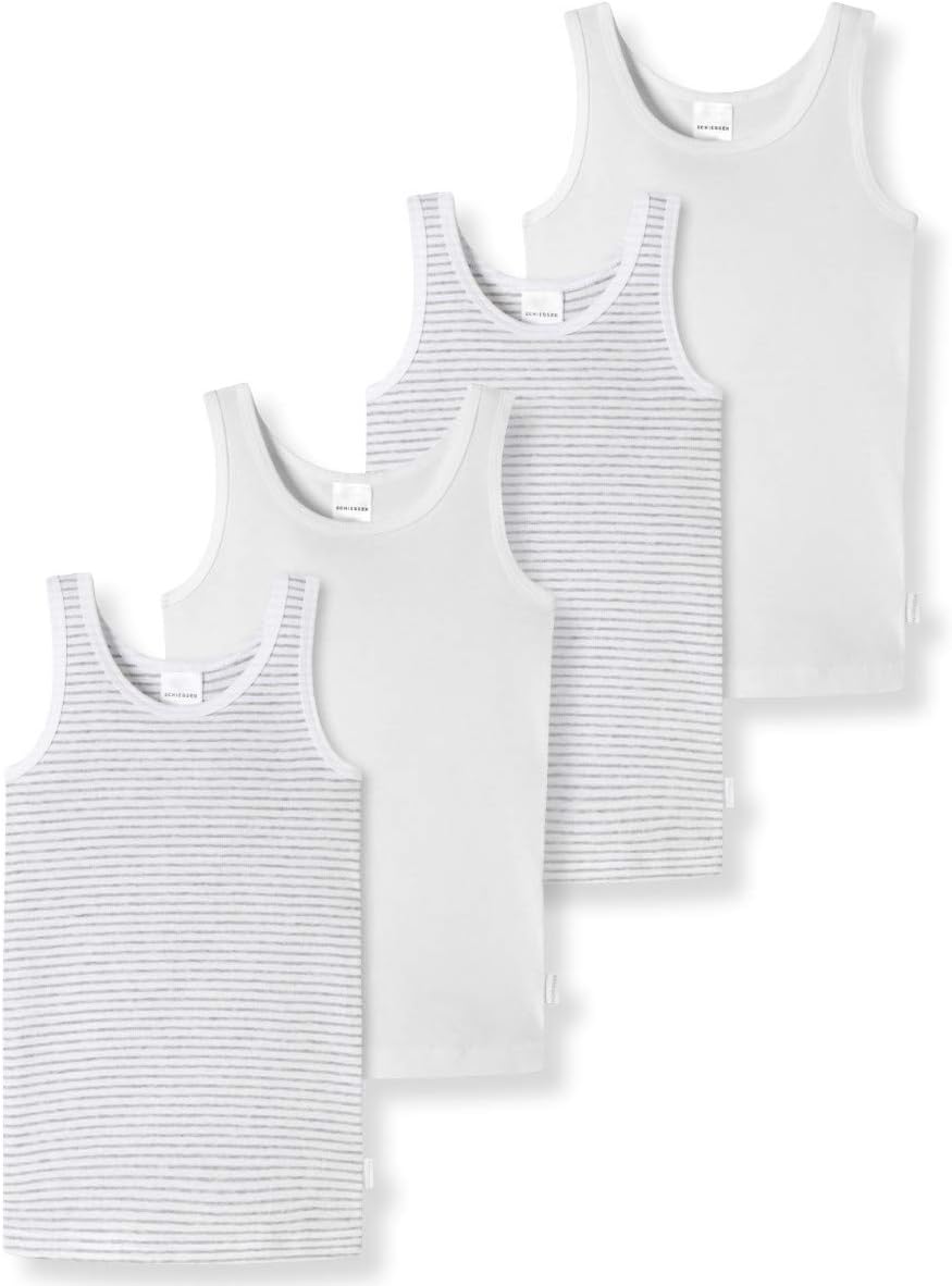 Detalle 2 de Schiesser Mädchen 2 Pack Unterhemd Feinripp en coton biologique – taille 92 à 140