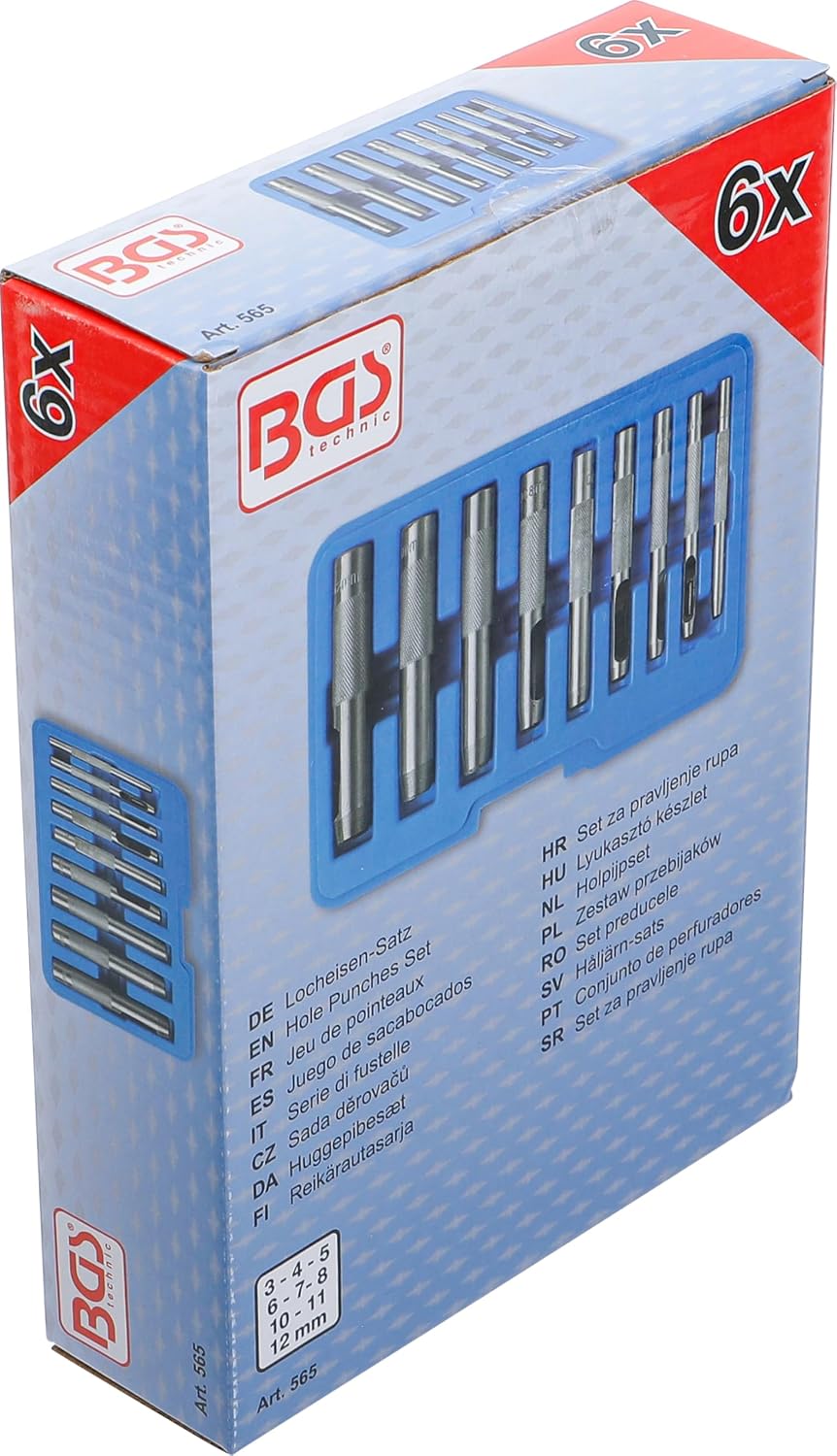 Thumbnail 6 de BGS 565 Hole Punch Set, 3–12 mm, 9 sizes in a plastic cassette