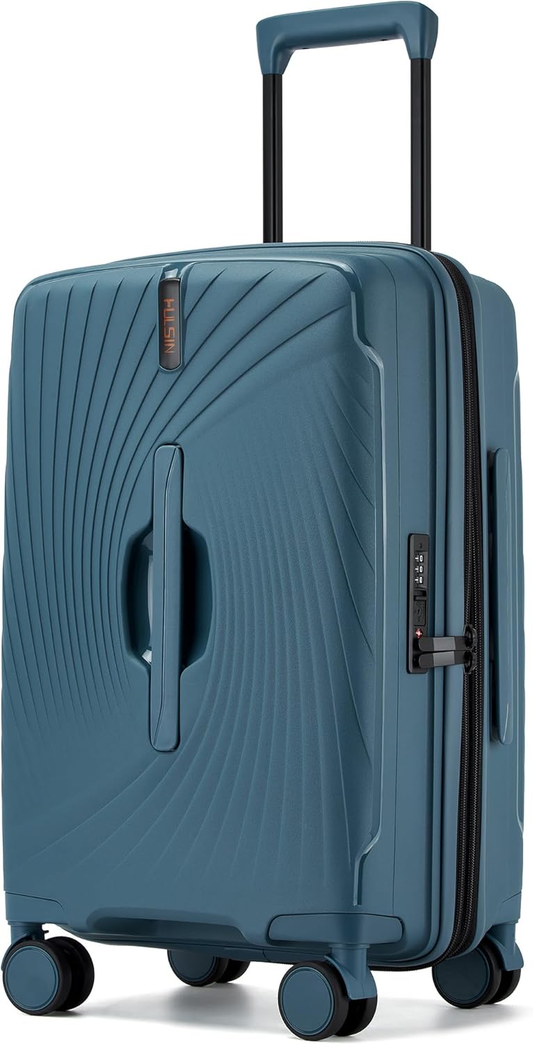 Hulsin 20-Inch Expandable Carry-On Luggage (White): Lightweight Hardside Spinner with TSA Lock