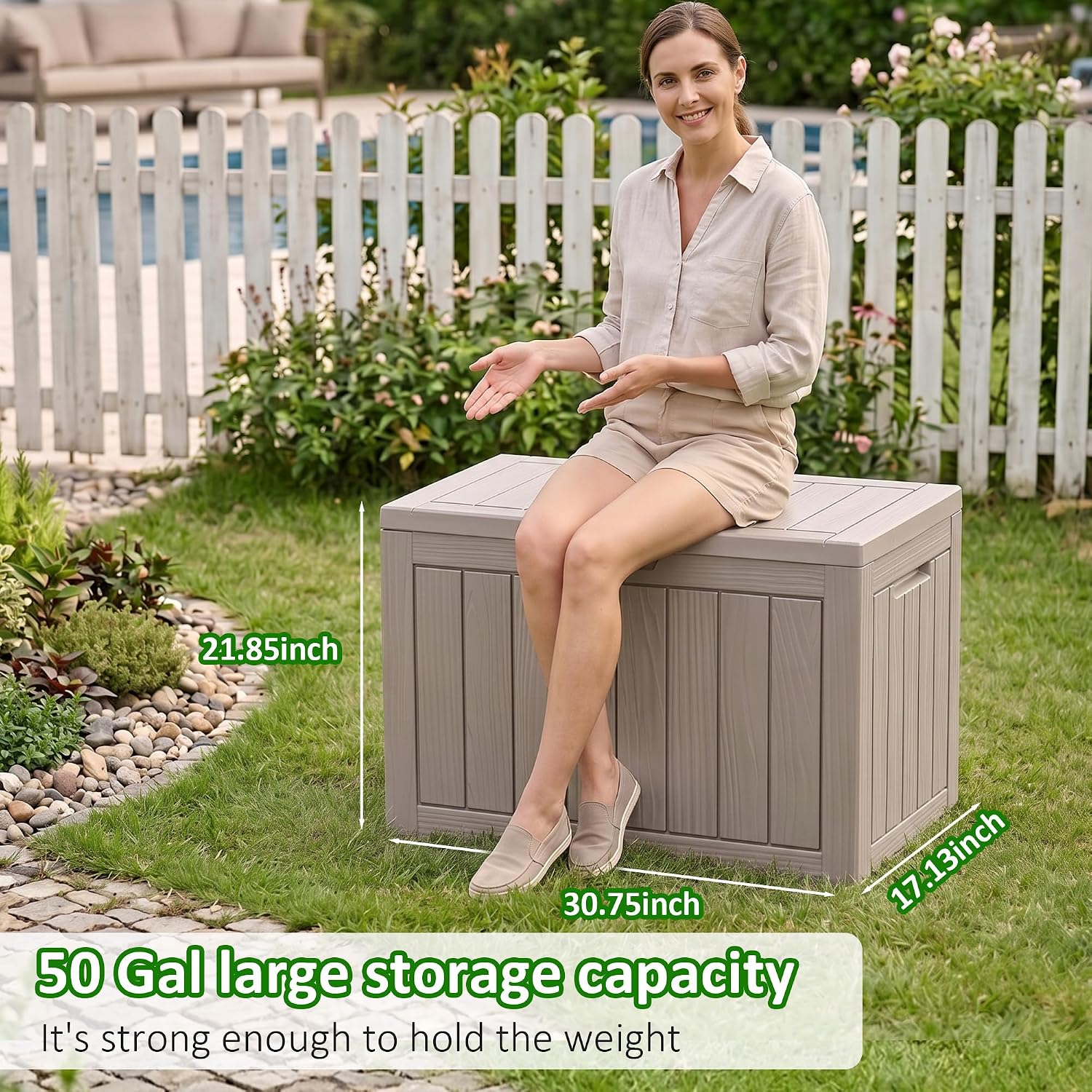 Detalle de EasyUp Outdoor Storage Box, 50-Gallon
