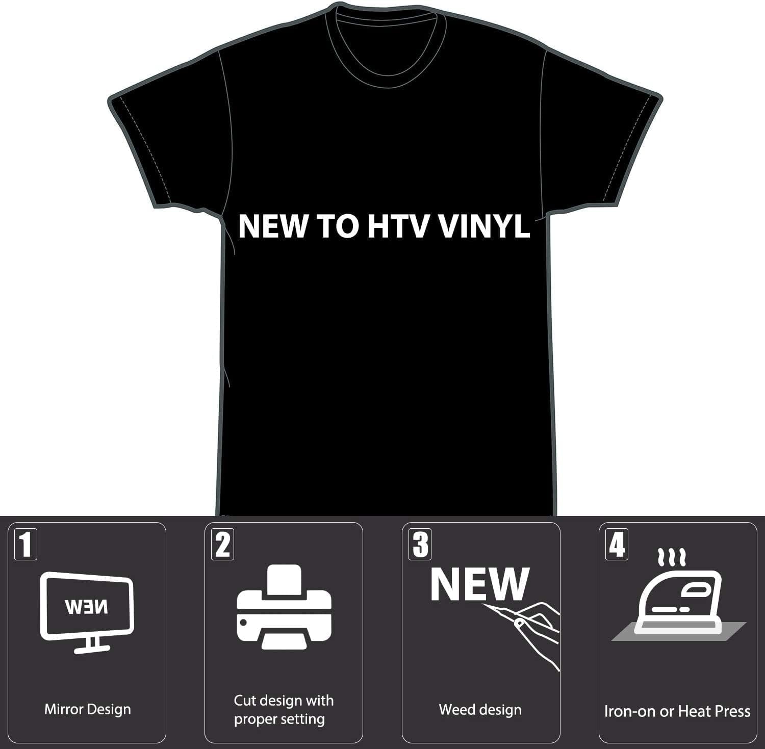 Detalle de HTVRONT White Heat Transfer Vinyl Rolls (12" x 20ft) — A Practical Intro to Easy Cut & Weeding