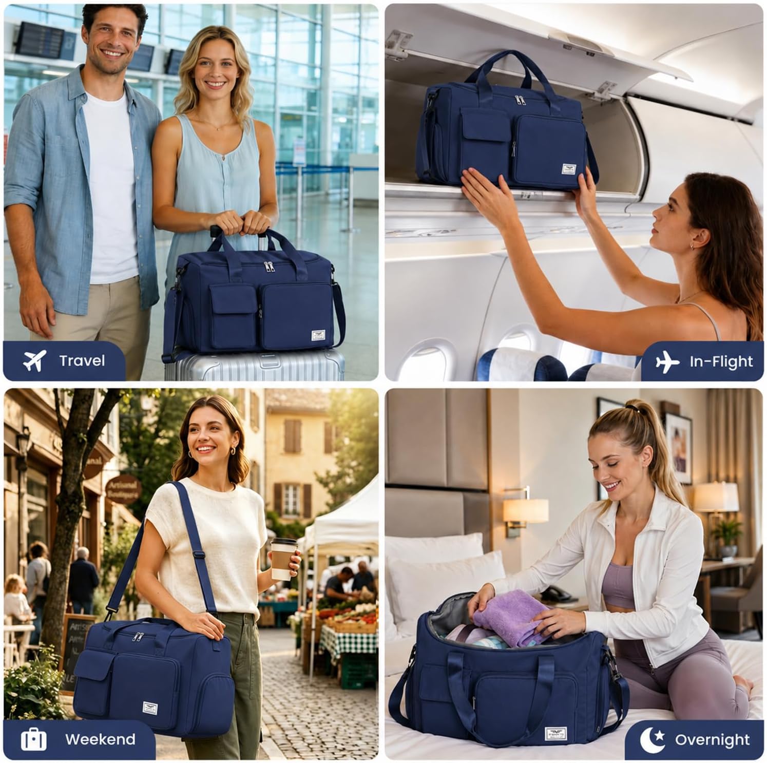 Thumbnail 5 de FIORETTO Gym Bag with Wet Pocket and Shoe Compartment – 30L, Foldable & Water-Resistant