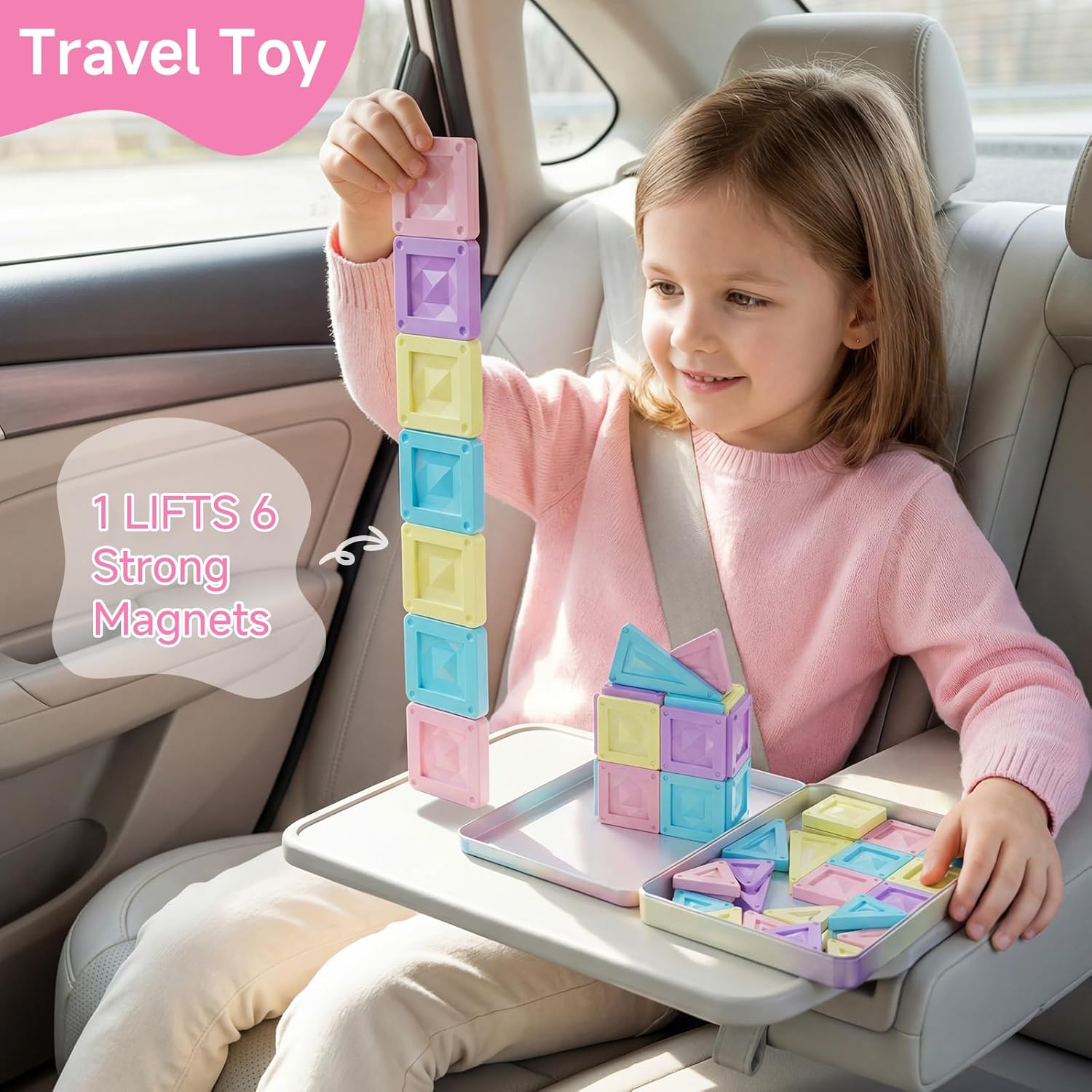 Thumbnail 3 de YOGOHEE Blocs de Construction Magnétique Enfant Voyage – 40 Pièces et Boîte en Métal Anti-Crise