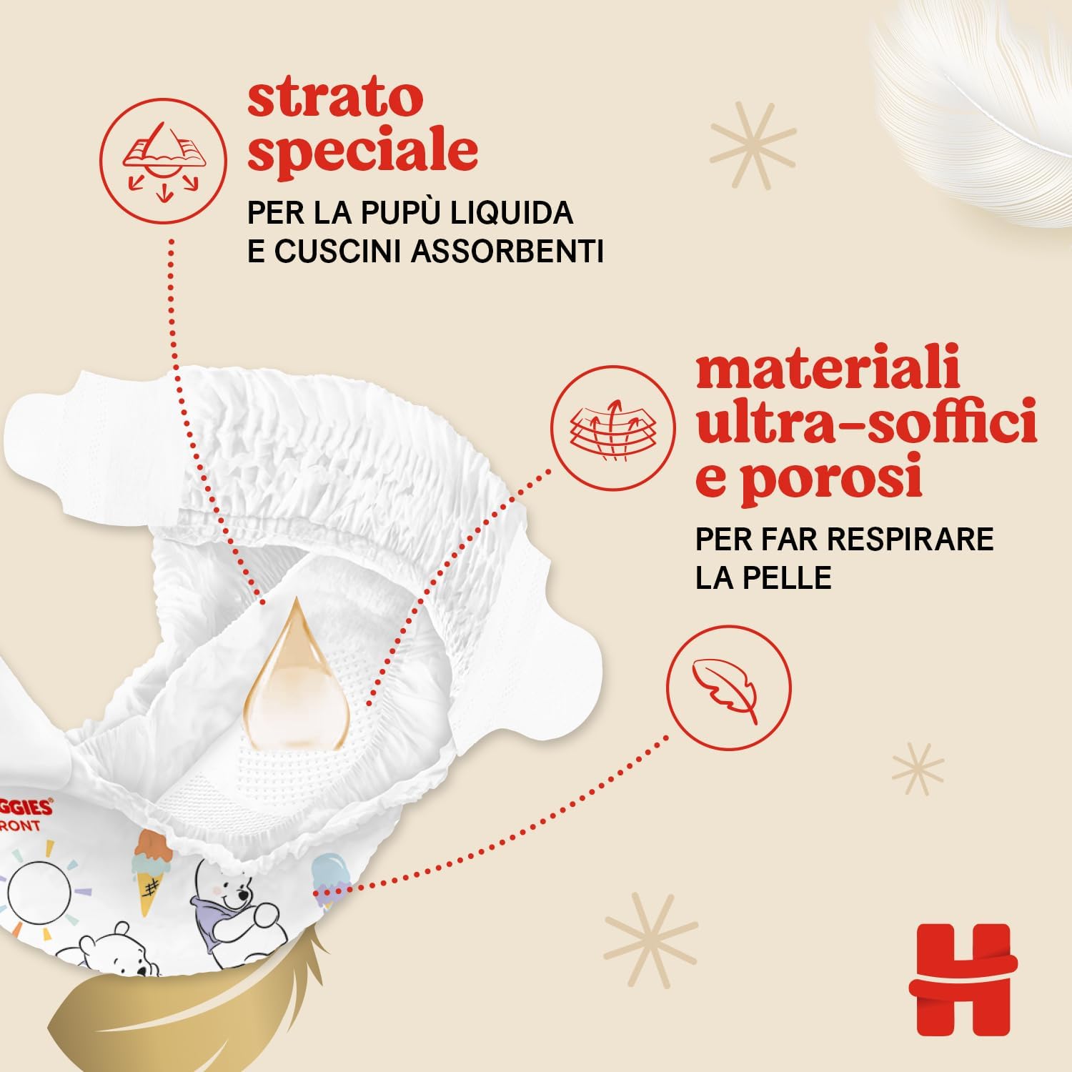 Thumbnail 2 de Huggies Extra Care Bebe Pannolini Taglia 2 (3-6 Kg) – 24 Pz, Design Disney, Ultra assorbente
